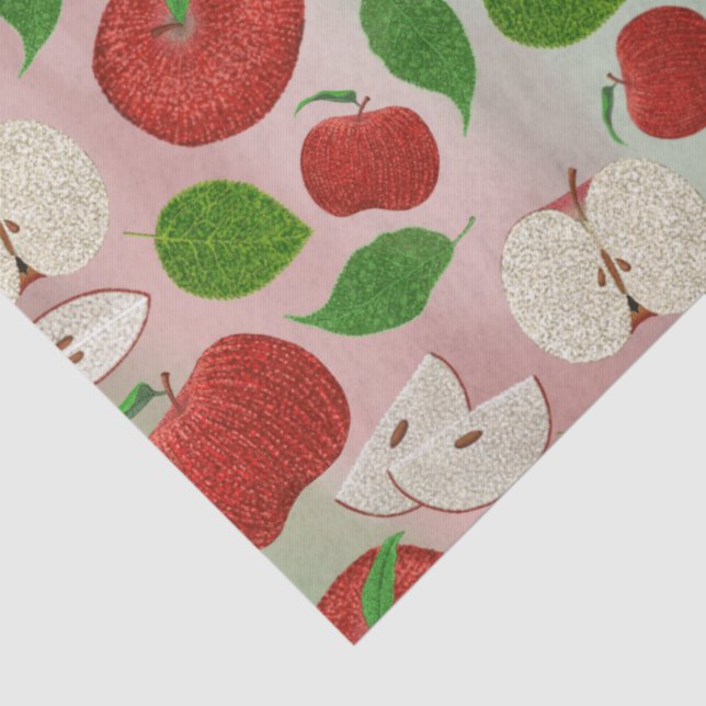 Red Apple Tissue Paper, Cute Apple Print Tissue Paper (Detail)