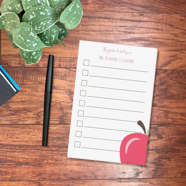 Red Apple To Do List Teacher Notes (Red apple personalized teacher to-do list post-it notes .)