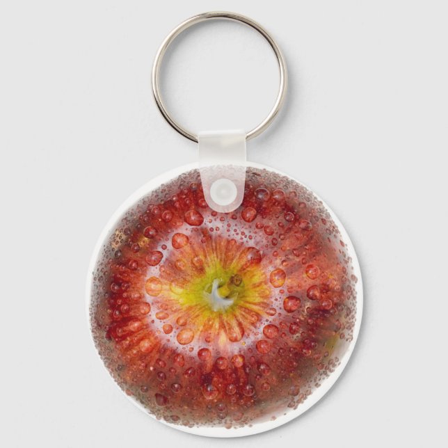 Red apple top view keychain (Front)
