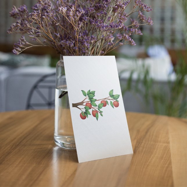 Red Apple Tree Branch Fresh Fruit and Green Leaves Invitation (Creator Uploaded)