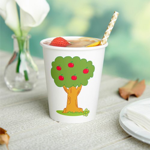 Red Apple Tree Paper Cups