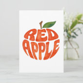 Red Apple Typography Art, Apple (Standing Front)