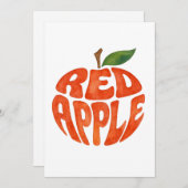 Red Apple Typography Art, Apple (Front/Back)