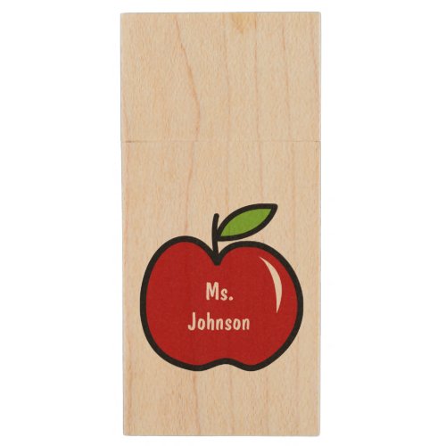 Red apple USB pen flash drive for teacher