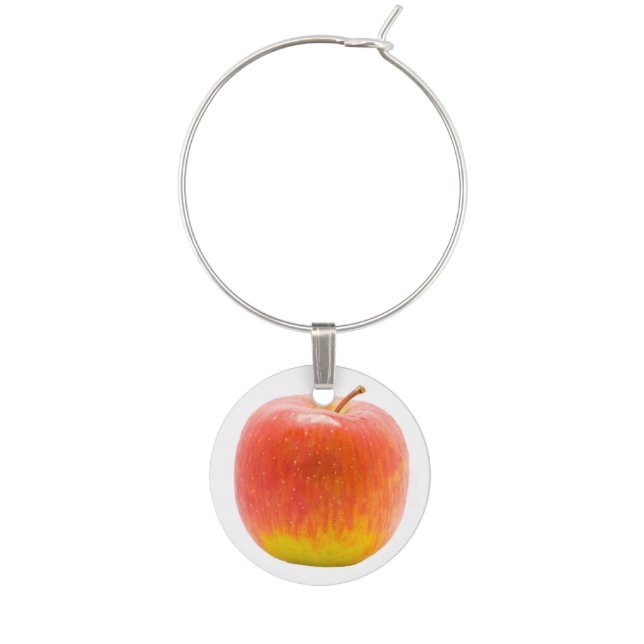 Red Apple Wine Glass Charm (Front)