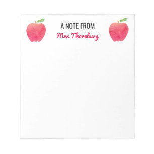 Red Apples A Note From Teacher Personalized