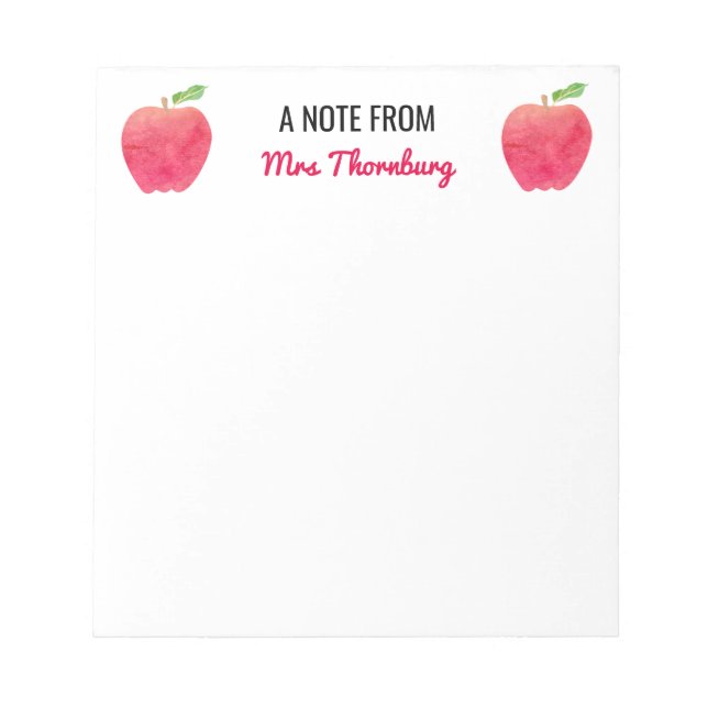 Red Apples A Note From Teacher Personalized (Front)