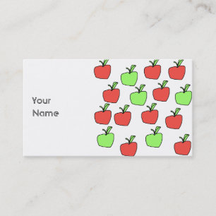 Red Apples and Green Apples Pattern. Business Card
