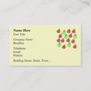 Red Apples and Green Apples, Pattern. Business Card