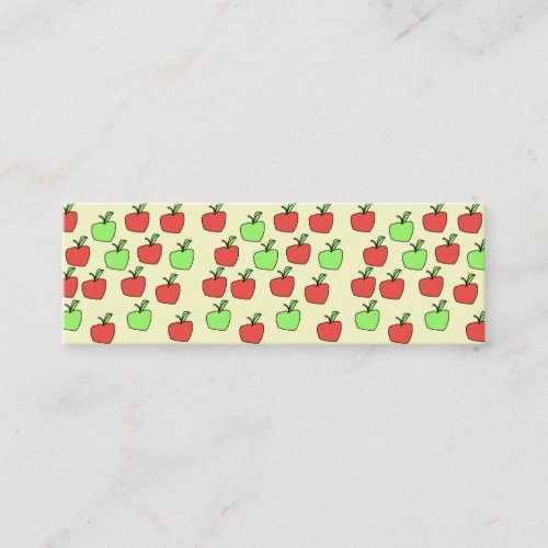 Red Apples and Green Apples, Pattern, on Cream. Business Card