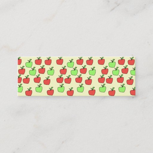 Customizable Red Apples and Green Apples, Pattern, on Cream. Business Card