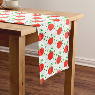 Red Apples and Green Leaves Medium Table Runner
