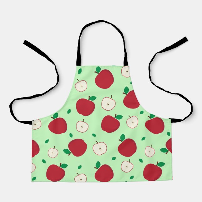Red Apples and Halved Apples Apron (Front)