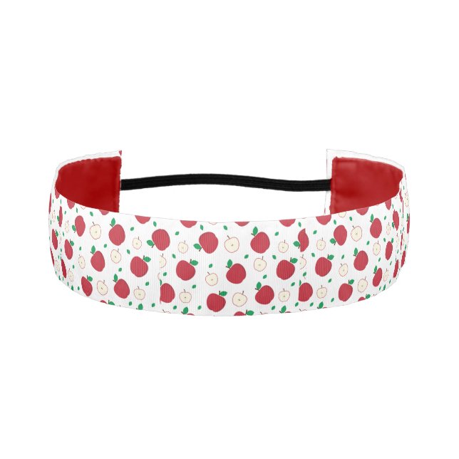 Red Apples and Halved Apples Athletic Headband (Front)