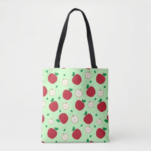 Red Apples and Halved Apples Tote Bag