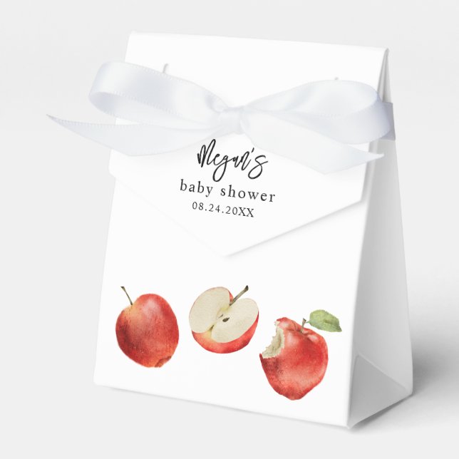 Red Apples Baby Shower Favor Boxes (Front Side)