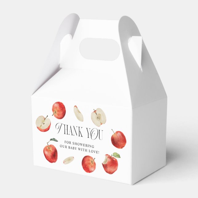 Red Apples Baby Shower Favor Boxes (Front Side)