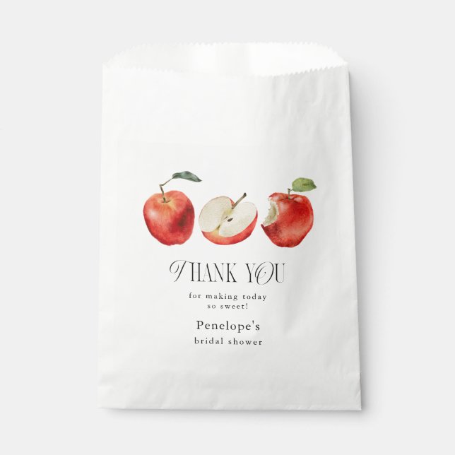 Red Apples Bridal Shower  Favor Bag (Front)