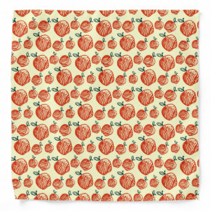 Red Apples Doodle Pattern Bandana