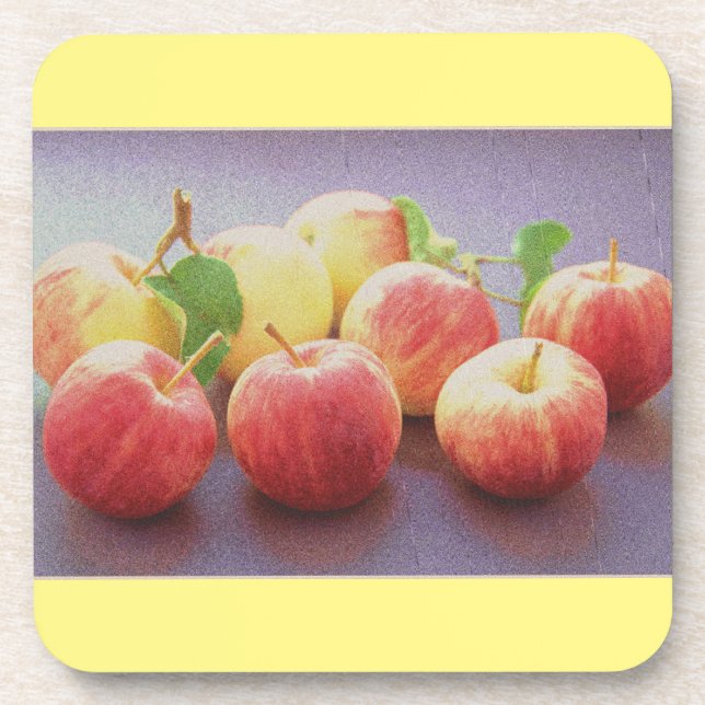 "Red Apples Fruit" Cute Photo. Buy Now Beverage Coaster (Front)