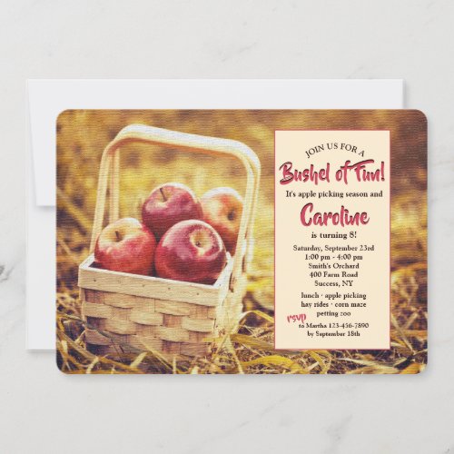 Red Apples in a Basket Invitation