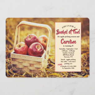 Red Apples in a Basket Invitation
