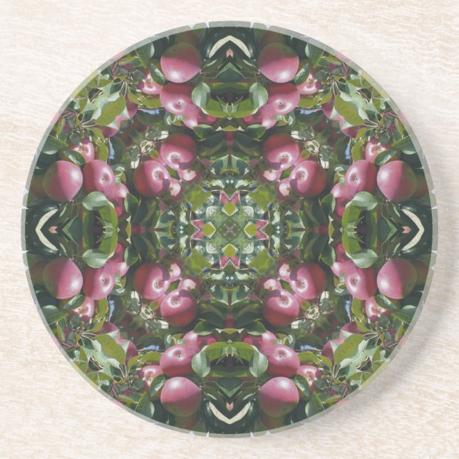 Red Apples Kaleidoscope Nature Coaster (Front)