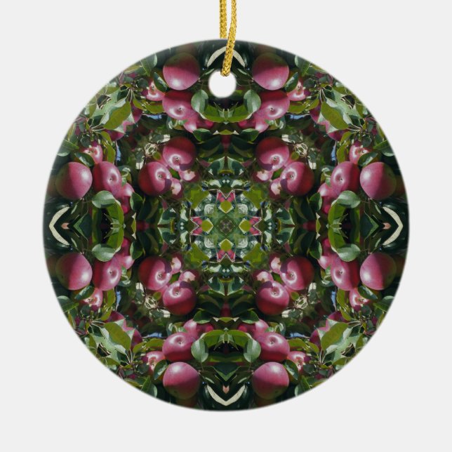 Red Apples Kaleidoscope Nature Ornament (Front)