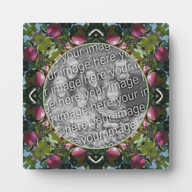 Red Apples Nature Art Add Your Own Photo Plaque (Front)