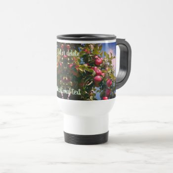 Red Apples On The Tree Nature Personalized    Travel Mug by SmilinEyesTreasures at Zazzle