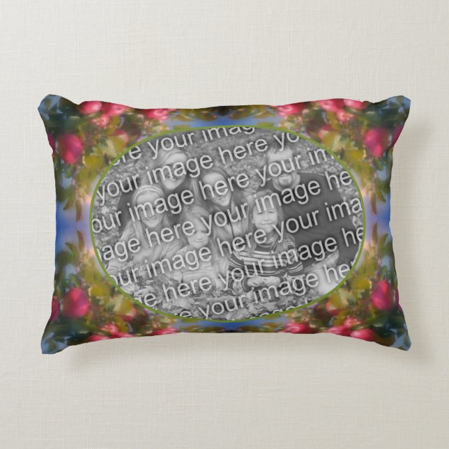 Red Apples On Tree Frame Add Your Photo Accent Pillow (Front)