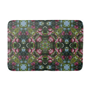 Red Apples On Tree Nature Abstract Kaleidoscope Bath Mat