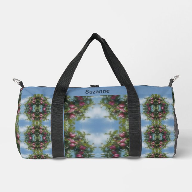 Red Apples On Tree Nature Art Personalized Duffle Bag (Front)