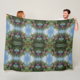 Red Apples On Tree Painting Abstract Fleece Blanket