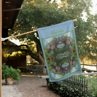 Red Apples On Tree Painting Abstract Personalized House Flag