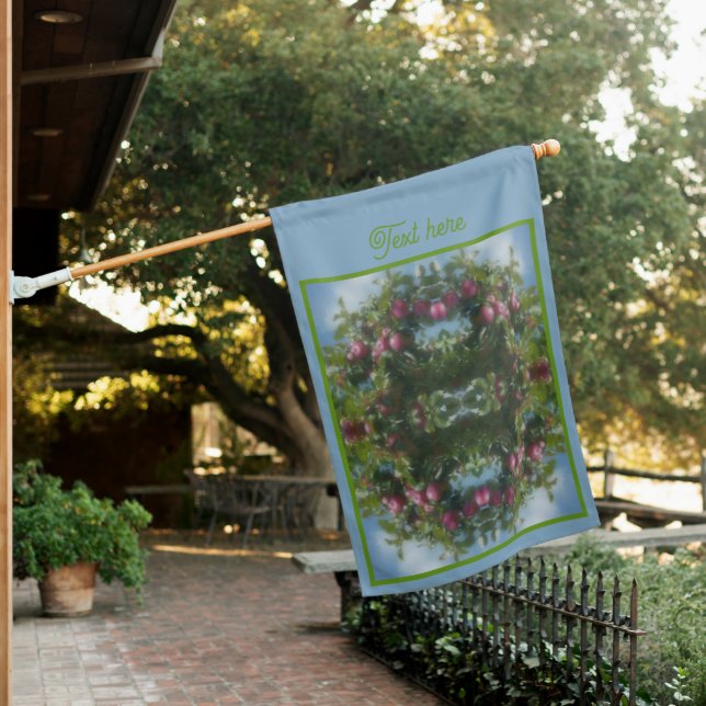 Red Apples On Tree Painting Abstract Personalized House Flag (In SItu)