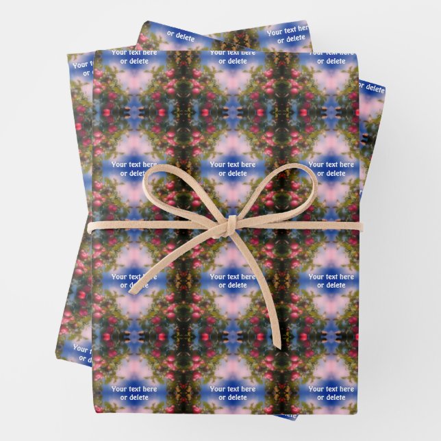 Red Apples On Tree Painting Abstract Personalized Wrapping Paper Sheets (In situ)