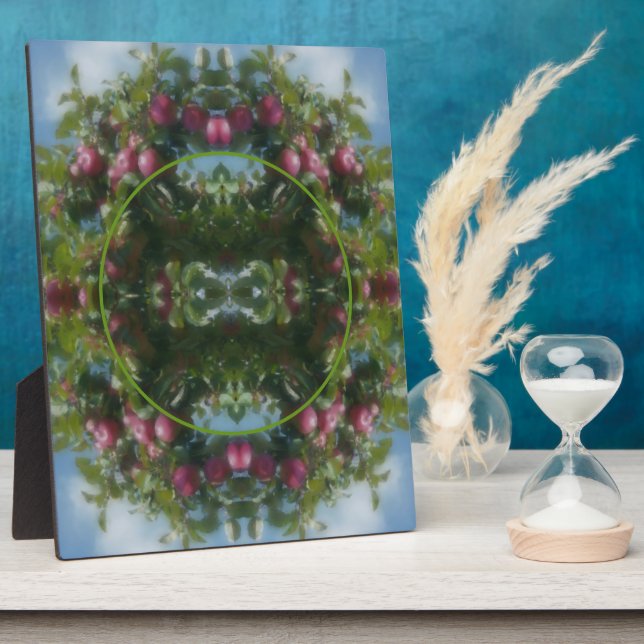 Red Apples On Tree Painting Add Your Photo Plaque (Side)