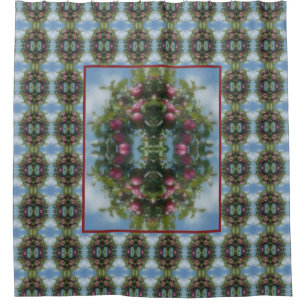 Red Apples On Tree Painting Nature Art Shower Curtain
