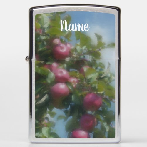 Red Apples On Tree Photo Painting Personalized Zippo Lighter