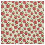 Red Apples On Yellow Background Pattern Design Art Fabric