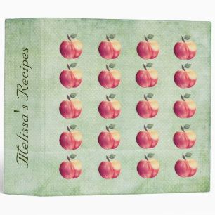 Red Apples Personalized Name Recipe Binder