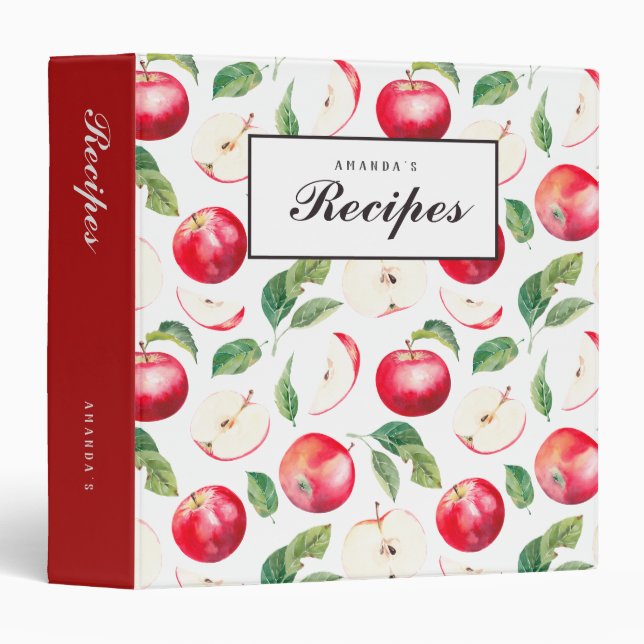 Red Apples Recipe Binder (Front/Spine)