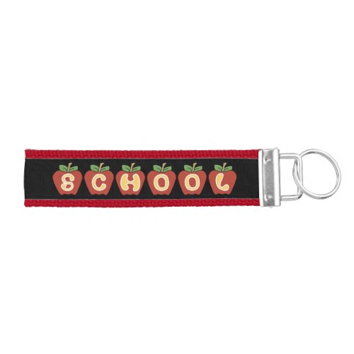 Red Apples School Wrist Key Chain