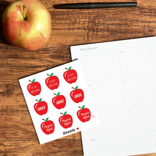 Red Apples Teacher Planner Sticker Pack