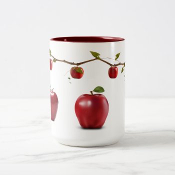 Red Apples Two-tone Coffee Mug by MargaretStore at Zazzle