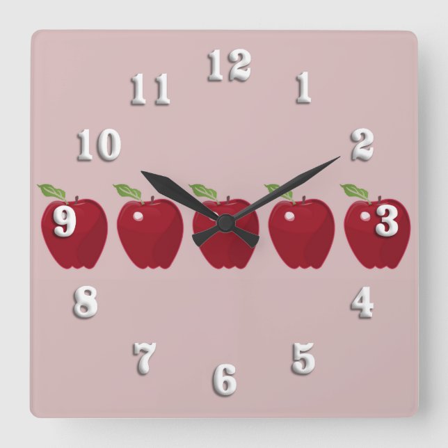 Red Apples Wall Clock (Front)