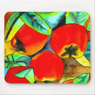 Red Apples watercolor fruit art painting Mouse Pad