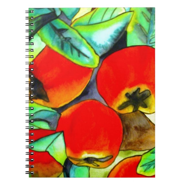 Red Apples watercolor original art painting Notebook (Front)