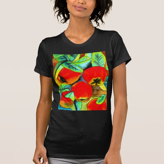 Red Apples watercolor original art painting T-Shirt (Front)